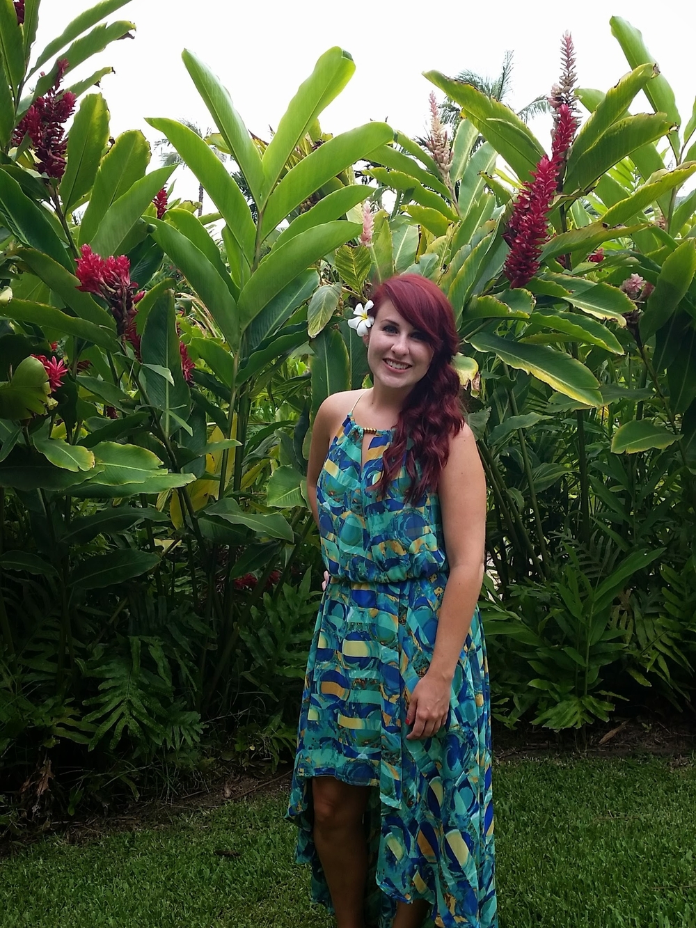 mark. Blue & Green Printed High-Low Sundress